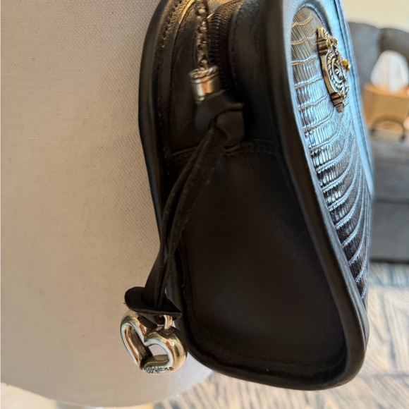 Elegant Vintage Black croc embossed Brighton Chain Crossbody Bag/lipstick case - Picture 4 of 10